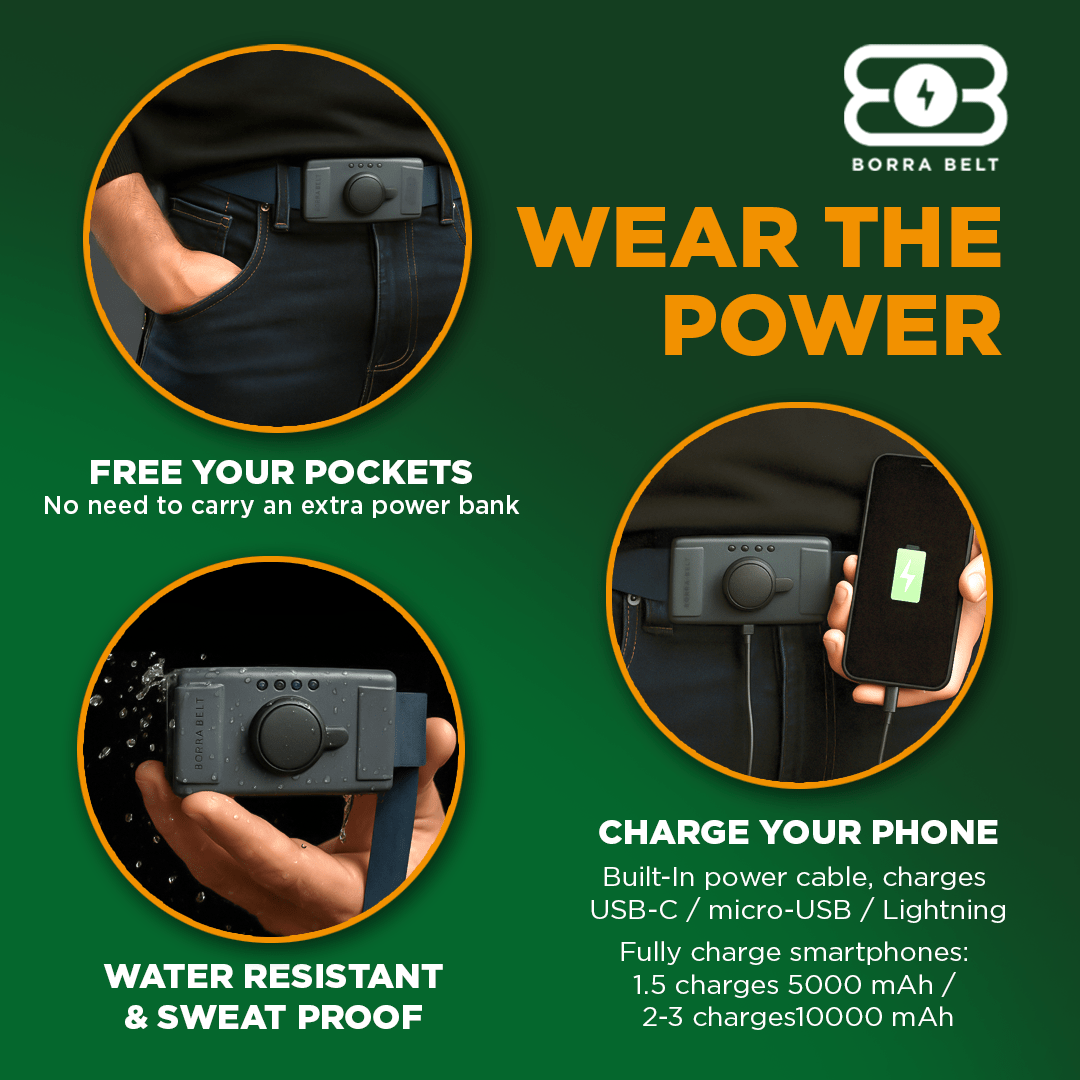 Borra Belt® – Wearable power bank