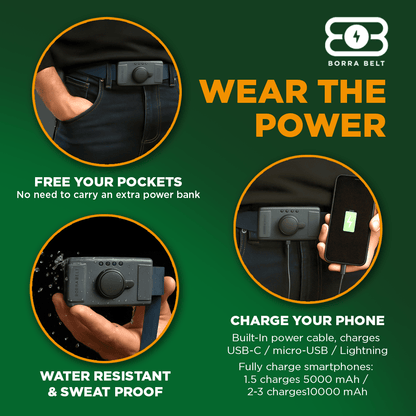 Borra Belt® – Wearable power bank